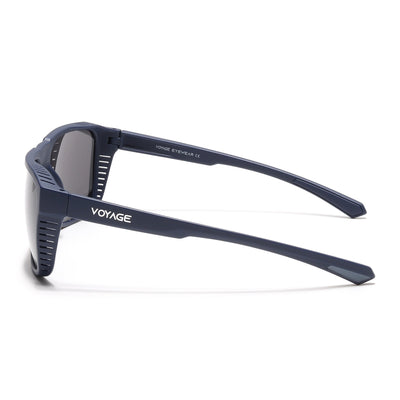 PolarX | Navy Blue Square Polarized Sunglasses | Black Lens - PMG6603