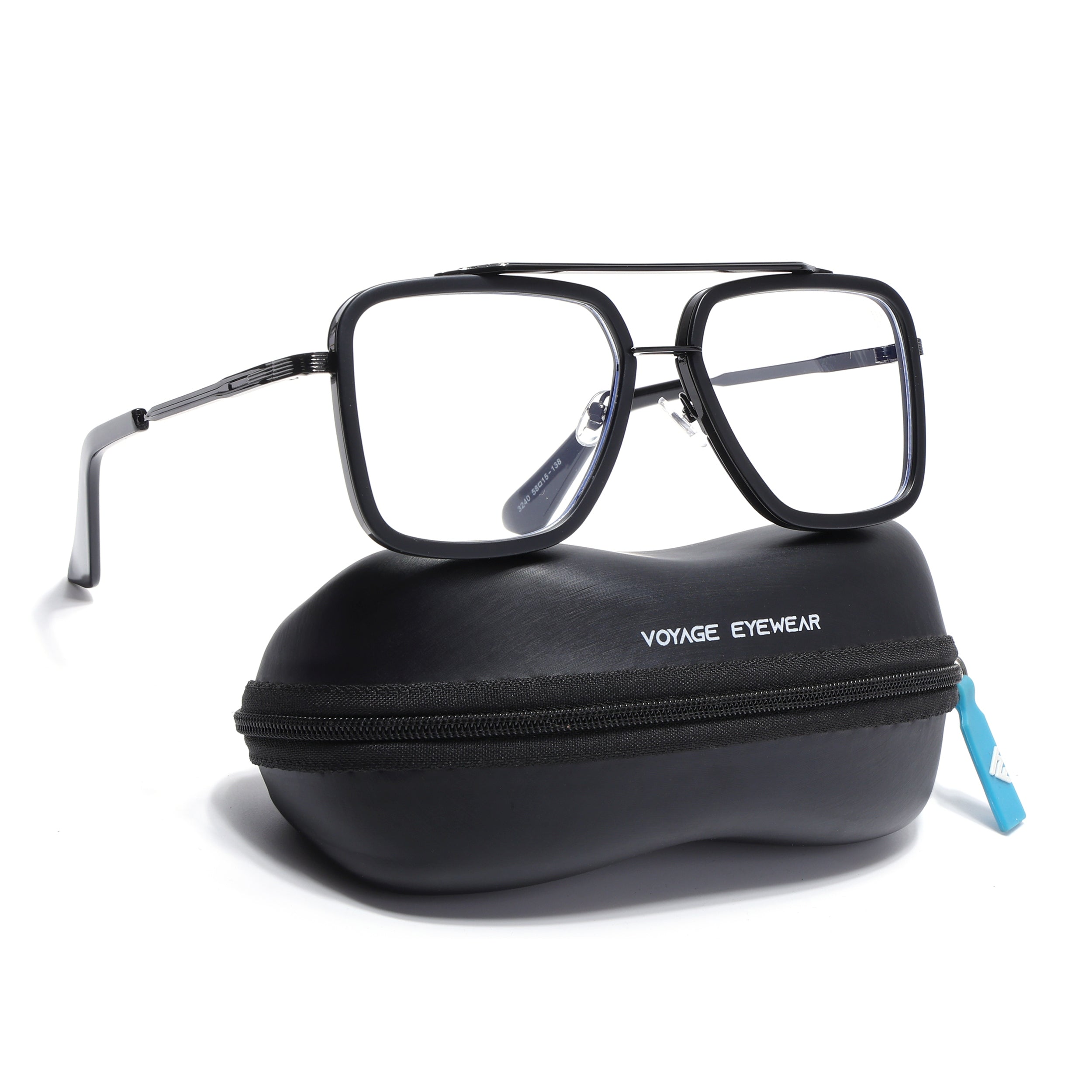 Voyage Black Wayfarer Eyeglasses for Men & Women (3240MG5214-C1)