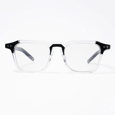 Eyejack Transparent & Black Square Eyeglasses for Men & Women (3327CL505-C2)