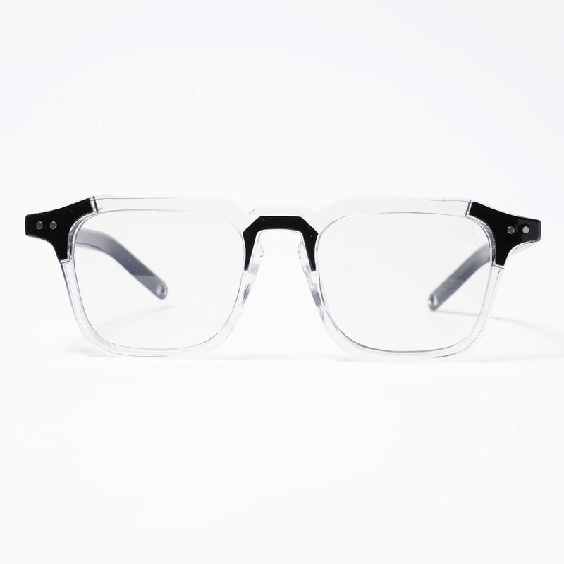 Eyejack Transparent & Black Square Eyeglasses for Men & Women (3327CL505-C2)