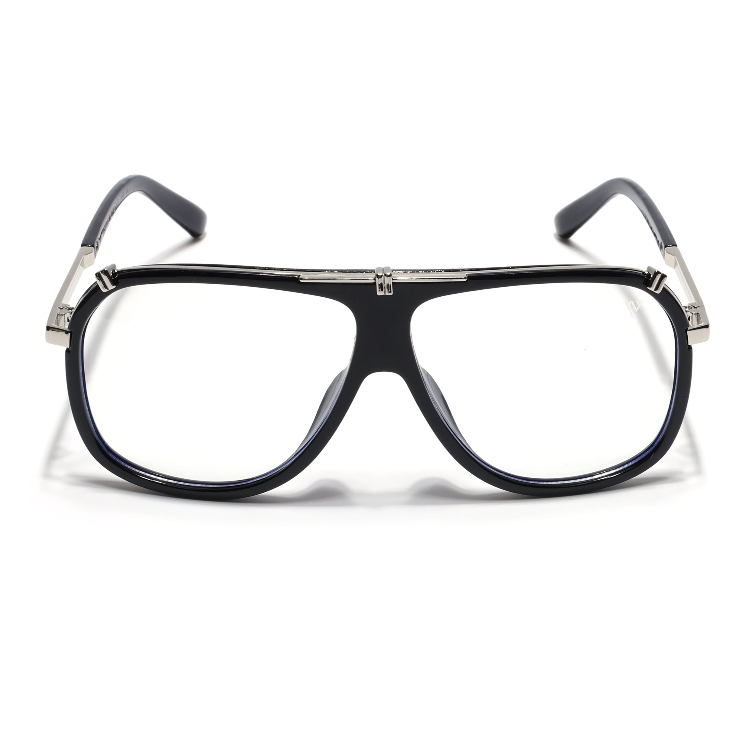 Voyage Black & Silver Wayfarer Eyeglasses for Men & Women (3343MG5220-C1)