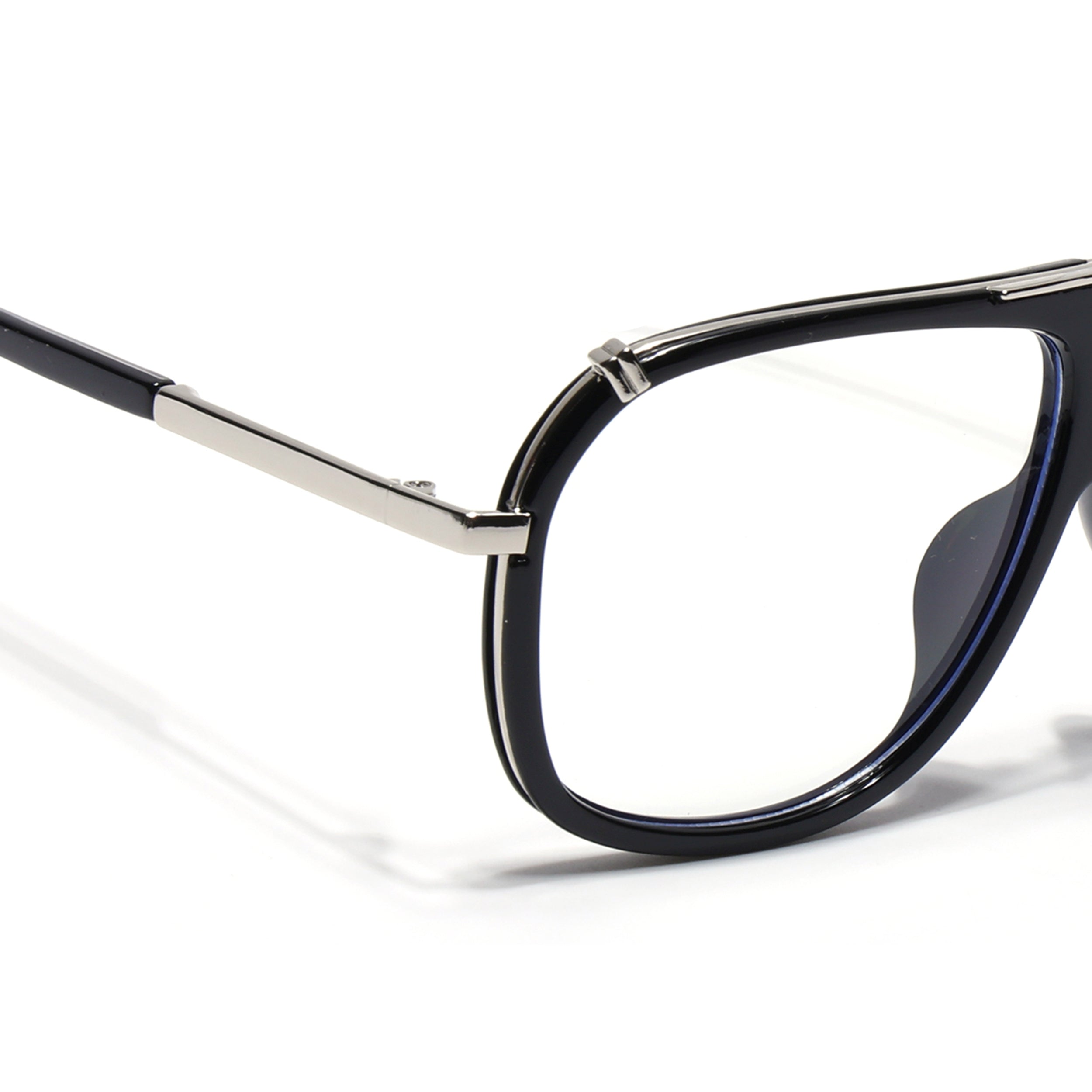 Voyage Black & Silver Wayfarer Eyeglasses for Men & Women (3343MG5220-C1)