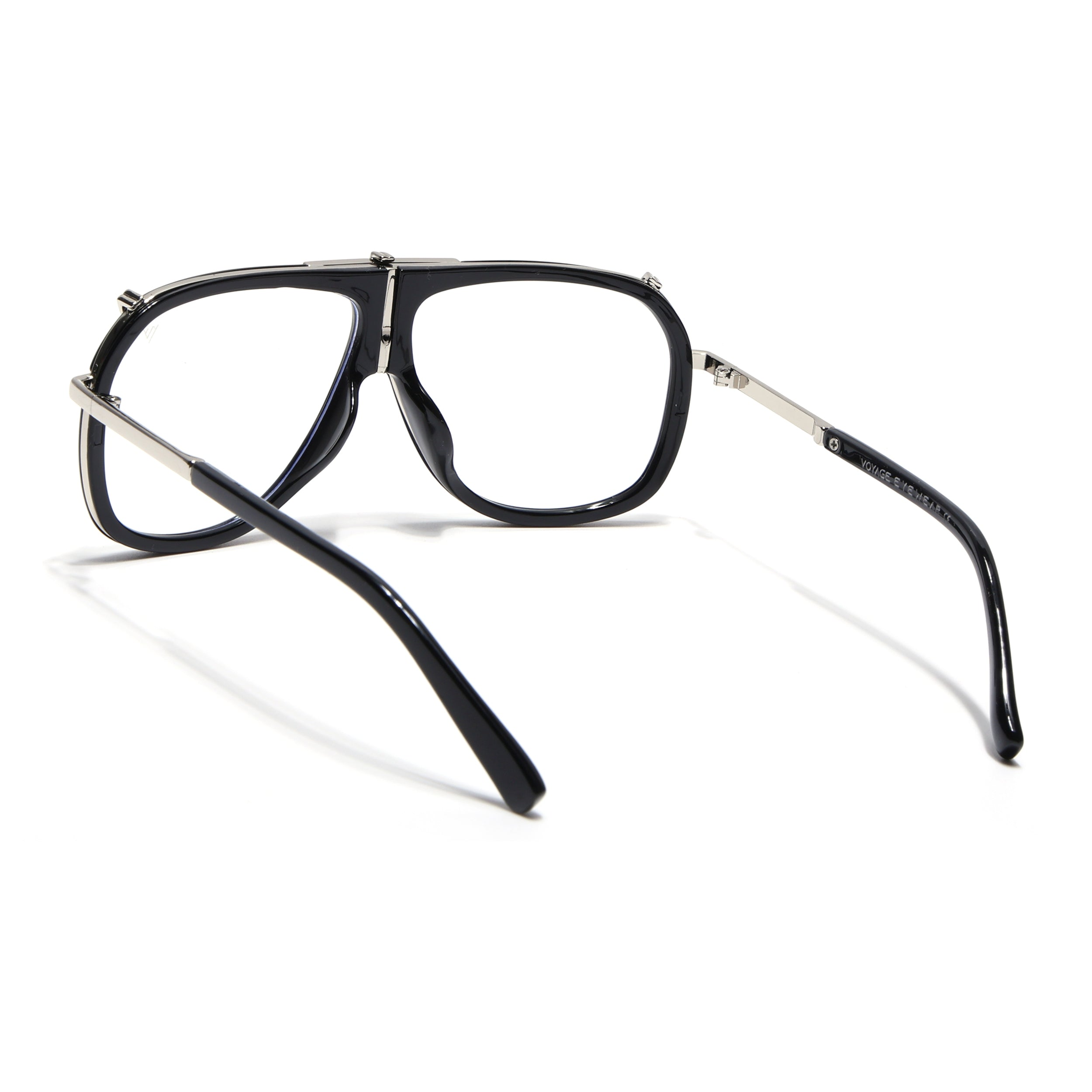 Voyage Black & Silver Wayfarer Eyeglasses for Men & Women (3343MG5220-C1)