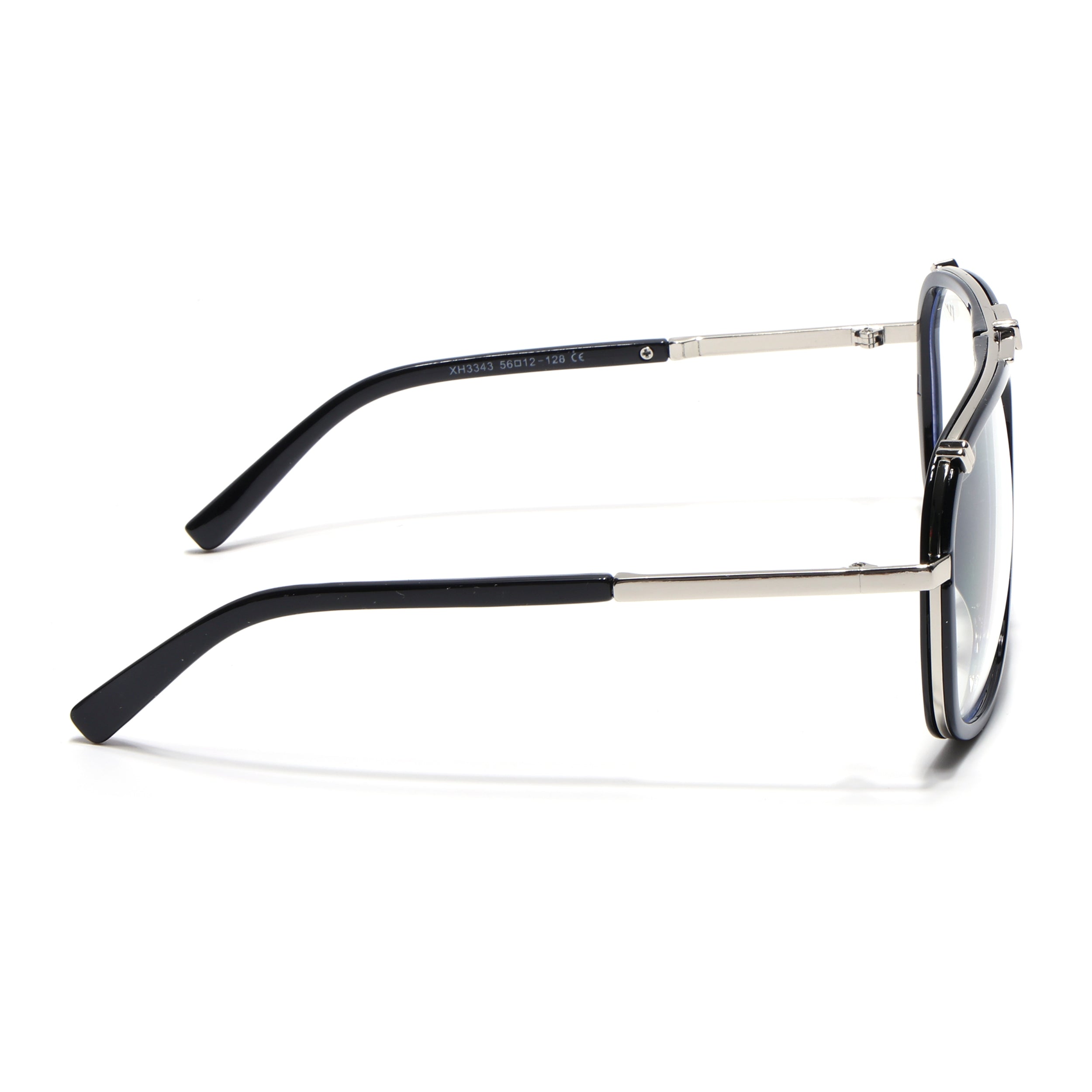 Voyage Black & Silver Wayfarer Eyeglasses for Men & Women (3343MG5220-C1)