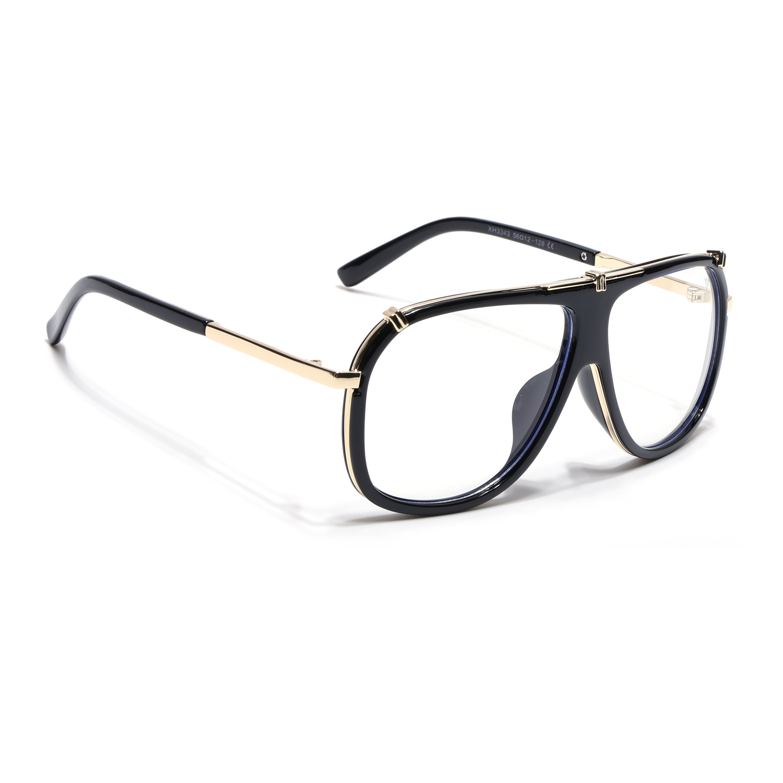 Voyage Black & Golden Wayfarer Eyeglasses for Men & Women (3343MG5221-C2)