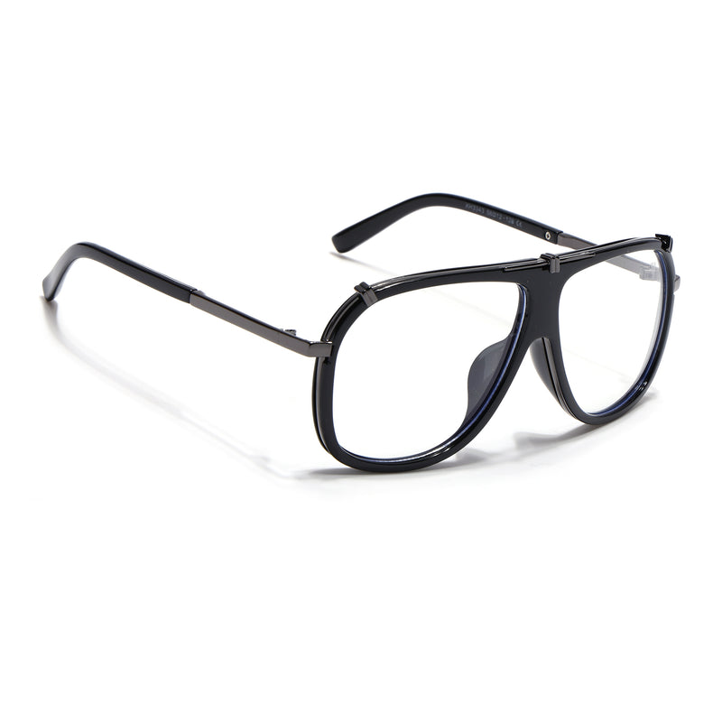 Voyage Black & Grey Wayfarer Eyeglasses for Men & Women (3343MG5222-C3)
