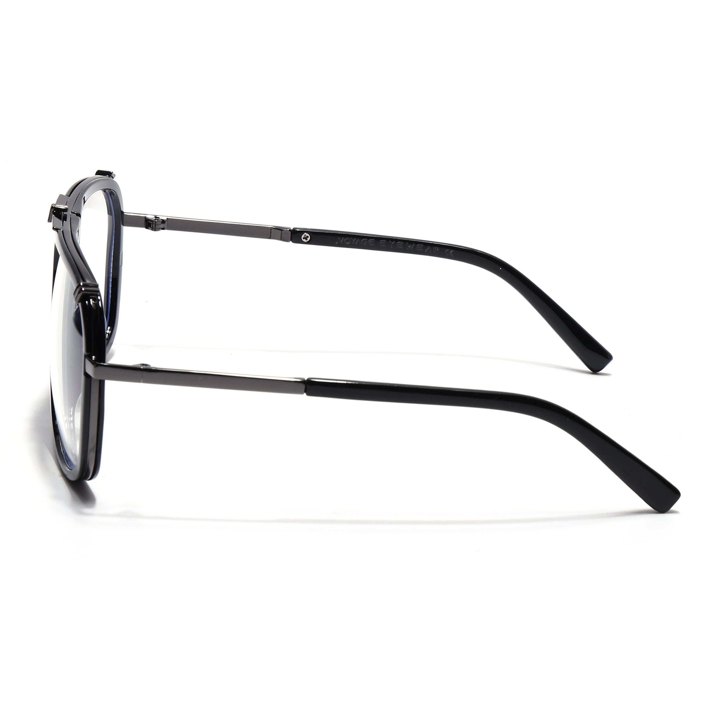 Voyage Black & Grey Wayfarer Eyeglasses for Men & Women (3343MG5222-C3)