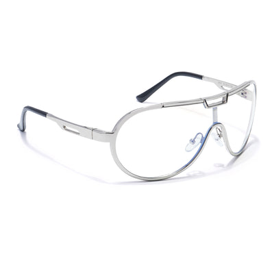 Voyage Silver Wrap Around Eyeglasses for Men & Women (3621MG5591-C2)