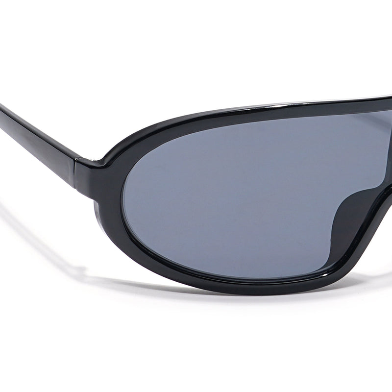 Eyejack Black Wrap Around Sunglasses for Men & Women (3699CL901)