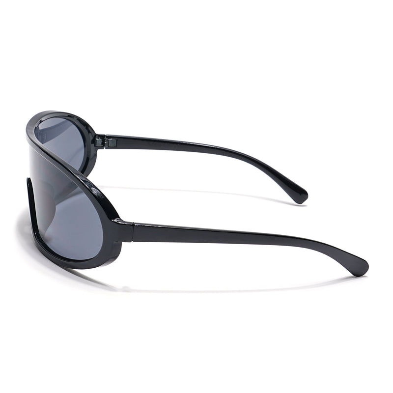 Eyejack Black Wrap Around Sunglasses for Men & Women (3699CL901)