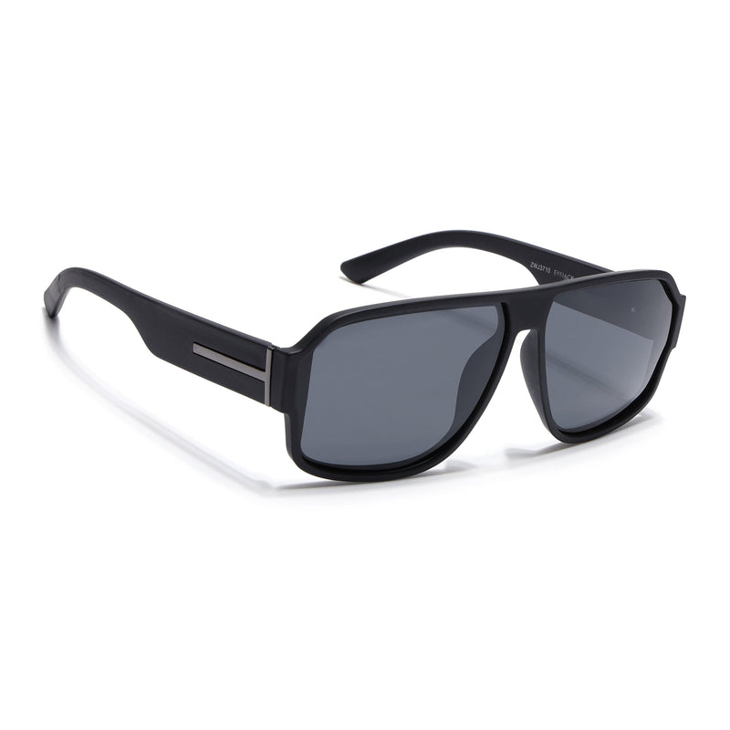 Eyejack Black Wayfarer Polarized Sunglasses for Men & Women (3710PCL1202)