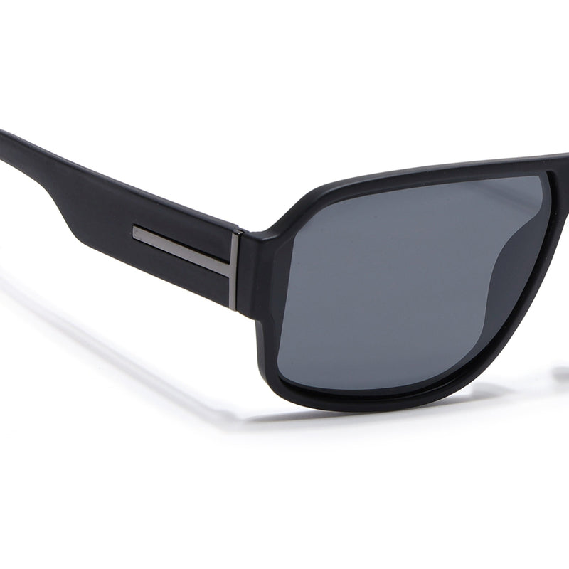 Eyejack Black Wayfarer Polarized Sunglasses for Men & Women (3710PCL1202)