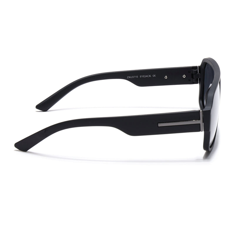 Eyejack Black Wayfarer Polarized Sunglasses for Men & Women (3710PCL1202)