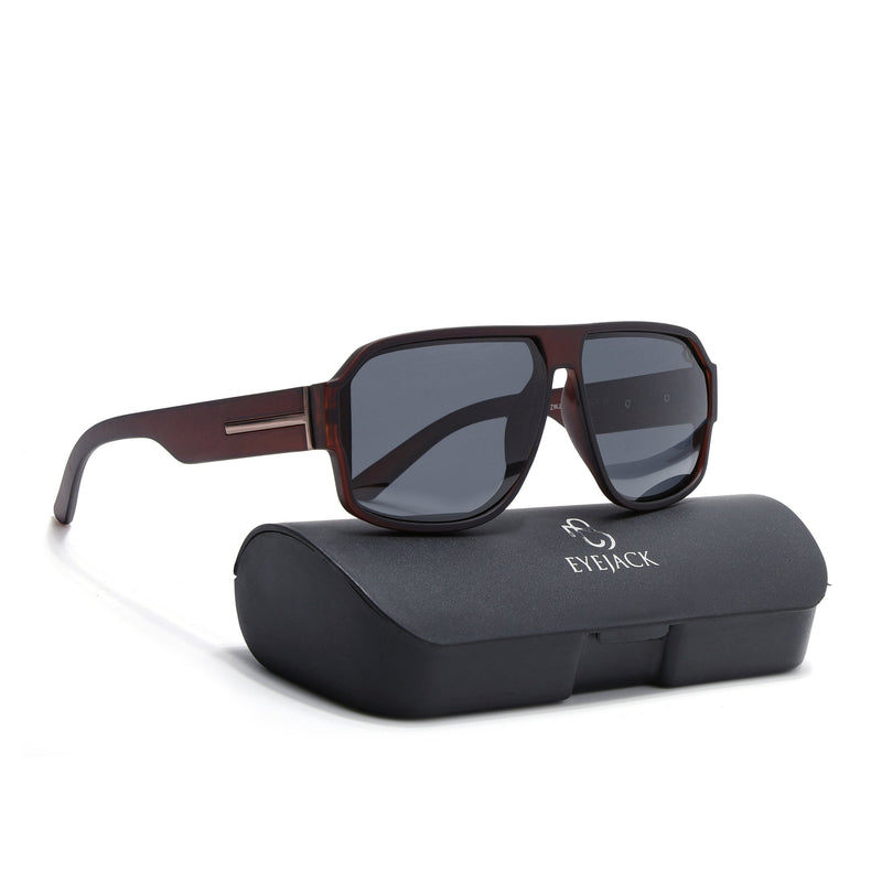 Eyejack Brown Wayfarer Polarized Sunglasses for Men & Women (3710PCL1206)