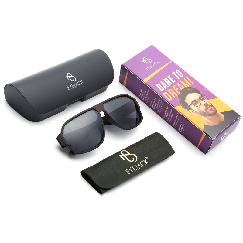 Eyejack Brown Wayfarer Polarized Sunglasses for Men & Women (3710PCL1206)