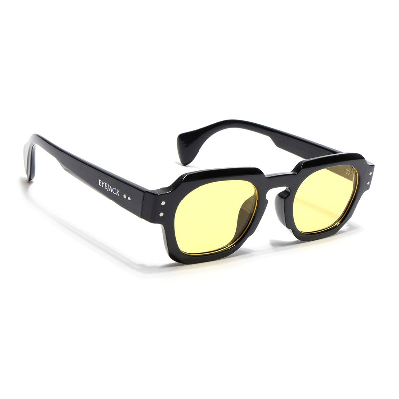 Eyejack Black Round Sunglasses for Men & Women (3717CL991)
