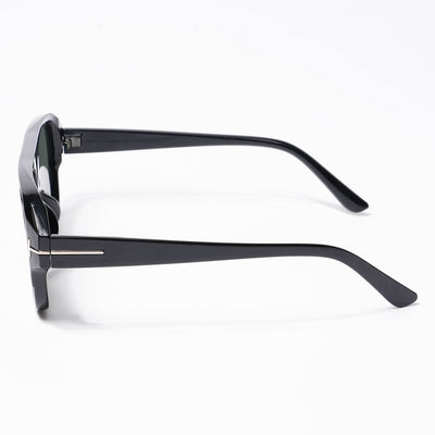 BEAM - Shine Black Square Sunglasses I Green Lens - 3793CL515-C4