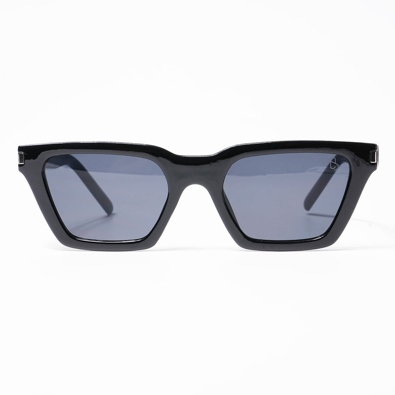 Eyejack Cateye Sunglasses for Women (Black Lens | Shine Black Frame - 3800CL524-C1)