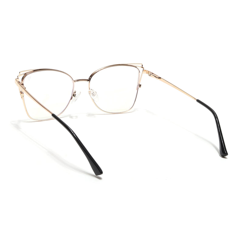 Voyage Glam Golden & Black Cateye Eyeglasses for Women (39001MG6535-C1)