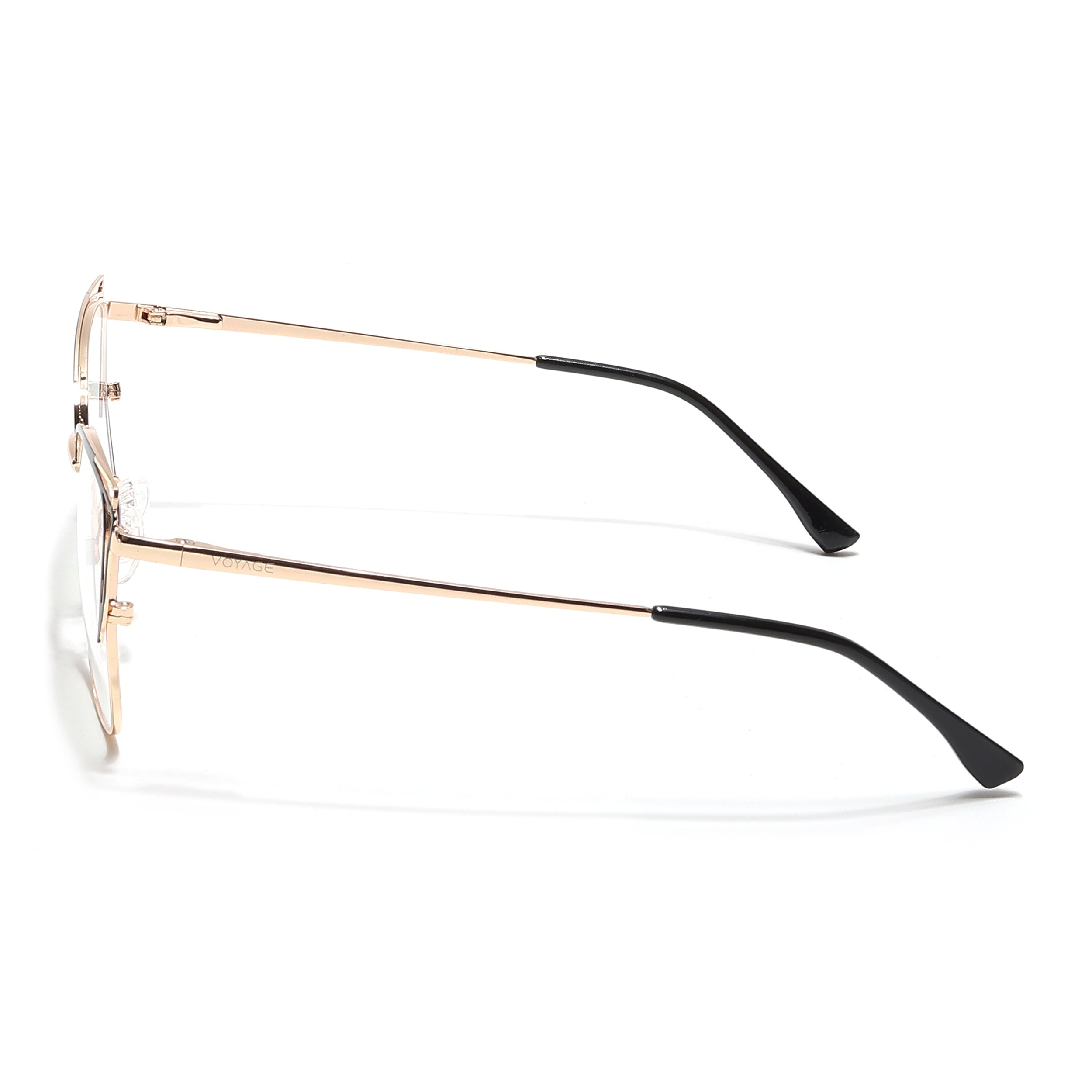 Voyage Glam Golden & Black Cateye Eyeglasses for Women (39001MG6535-C1)