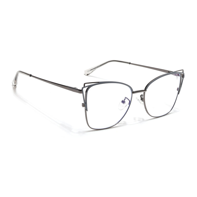 Voyage Glam Grey Cateye Eyeglasses for Women (39001MG6536-C2)