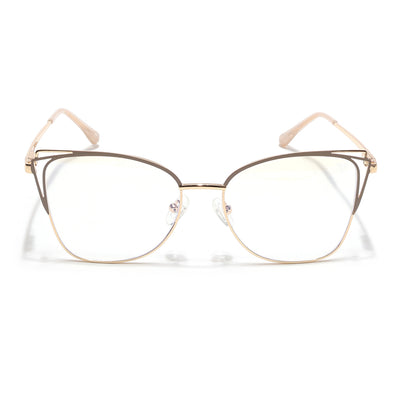 Voyage Glam Golden & Nude Cateye Eyeglasses for Women (39001MG6539-C5)