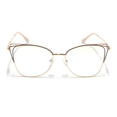 Voyage Glam Golden & Nude Cateye Eyeglasses for Women (39001MG6539-C5)