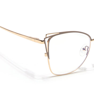 Voyage Glam Golden & Nude Cateye Eyeglasses for Women (39001MG6539-C5)