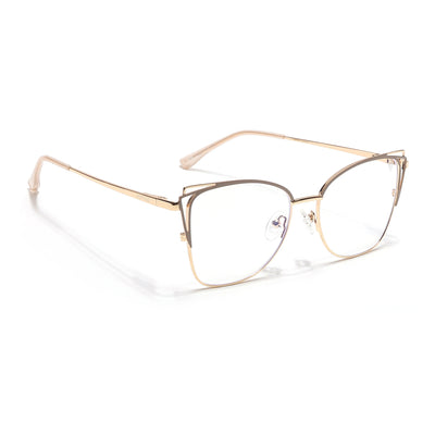 Voyage Glam Golden & Nude Cateye Eyeglasses for Women (39001MG6539-C5)