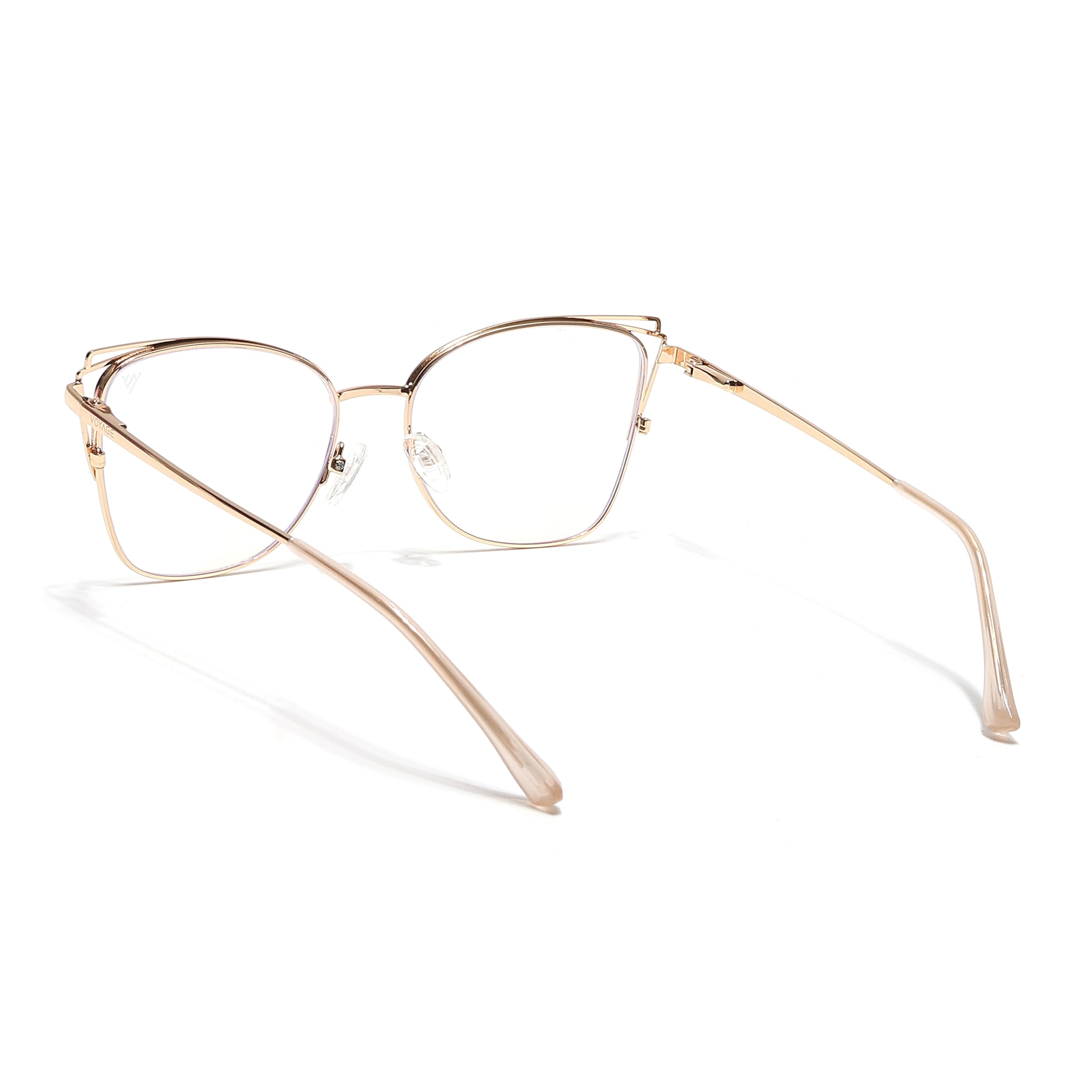 Voyage Glam Golden & Nude Cateye Eyeglasses for Women (39001MG6539-C5)