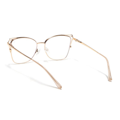 Voyage Glam Golden & Nude Cateye Eyeglasses for Women (39001MG6539-C5)