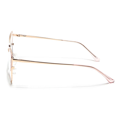 Voyage Glam Golden & Pink Cateye Eyeglasses for Women (39001MG6540-C6)