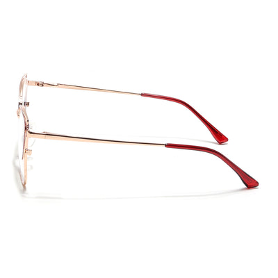 Voyage Glam Golden & Red Cateye Eyeglasses for Women (39001MG6541-C7)