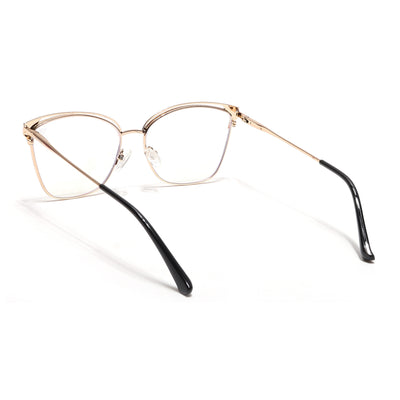 Voyage Glam Golden & Black Cateye Eyeglasses for Women (39012MG6542-C1)