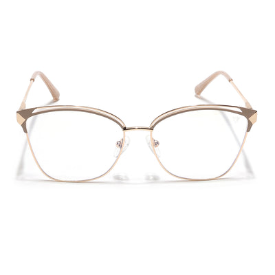 Voyage Glam Golden & Nude Cateye Eyeglasses for Women (39012MG6545-C4)