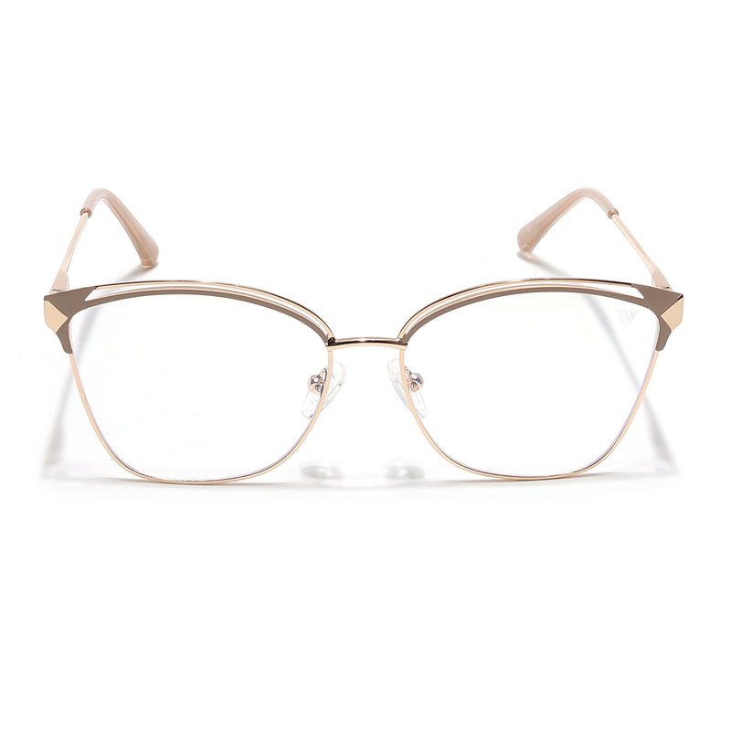 Voyage Glam Golden & Nude Cateye Eyeglasses for Women (39012MG6545-C4)