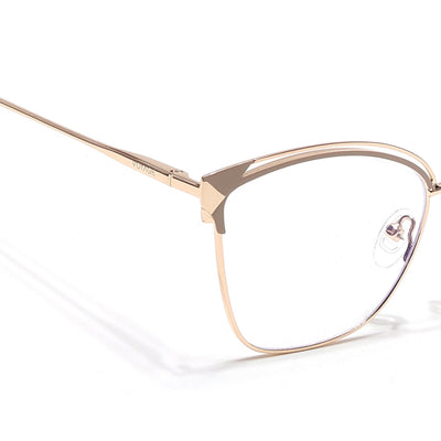 Voyage Glam Golden & Nude Cateye Eyeglasses for Women (39012MG6545-C4)