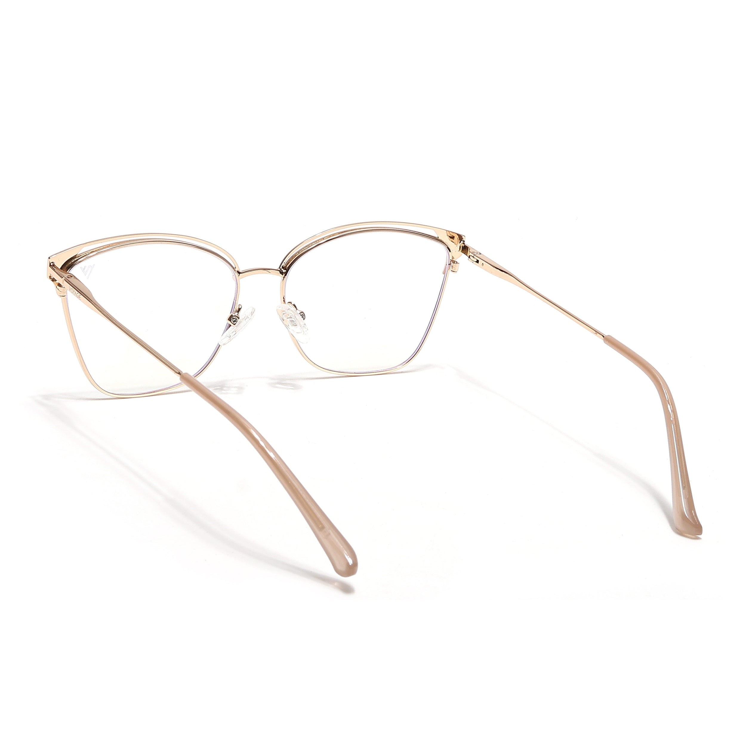Voyage Glam Golden & Nude Cateye Eyeglasses for Women (39012MG6545-C4)