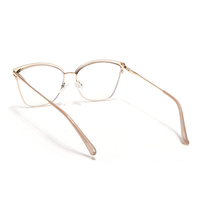 Voyage Glam Golden & Nude Cateye Eyeglasses for Women (39012MG6545-C4)