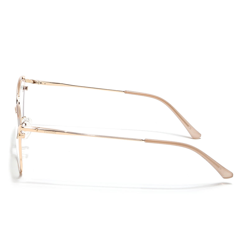 Voyage Glam Golden & Nude Cateye Eyeglasses for Women (39012MG6545-C4)