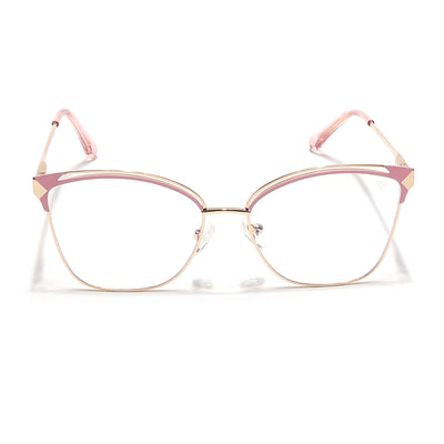 Voyage Glam Golden & Pink Cateye Eyeglasses for Women (39012MG6546-C5)