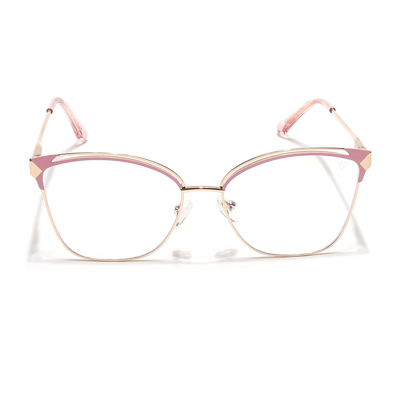 Voyage Glam Golden & Pink Cateye Eyeglasses for Women (39012MG6546-C5)