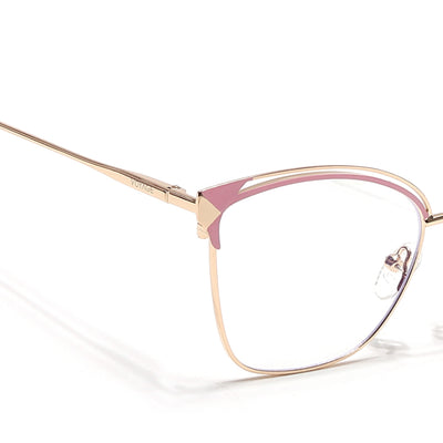 Voyage Glam Golden & Pink Cateye Eyeglasses for Women (39012MG6546-C5)