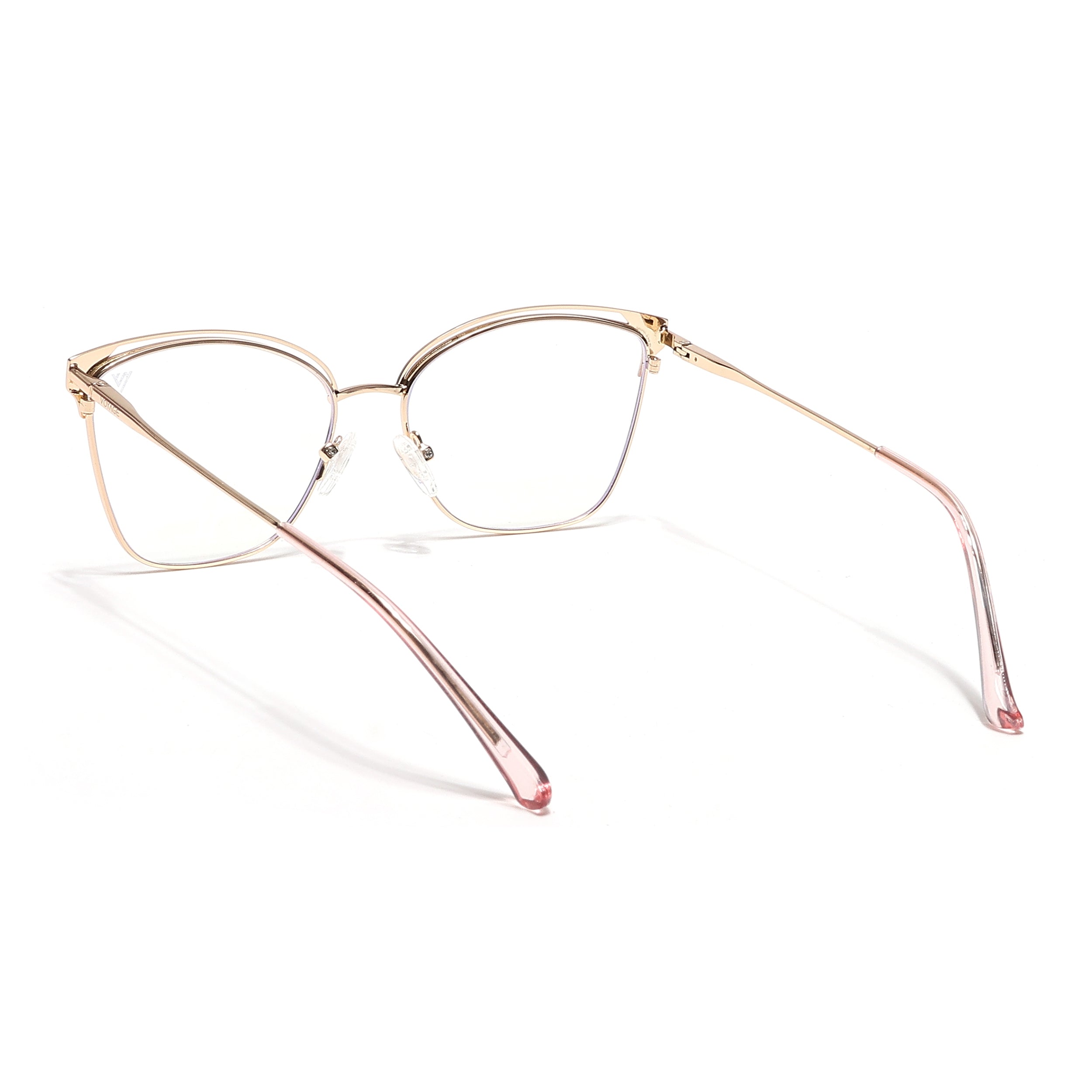 Voyage Glam Golden & Pink Cateye Eyeglasses for Women (39012MG6546-C5)