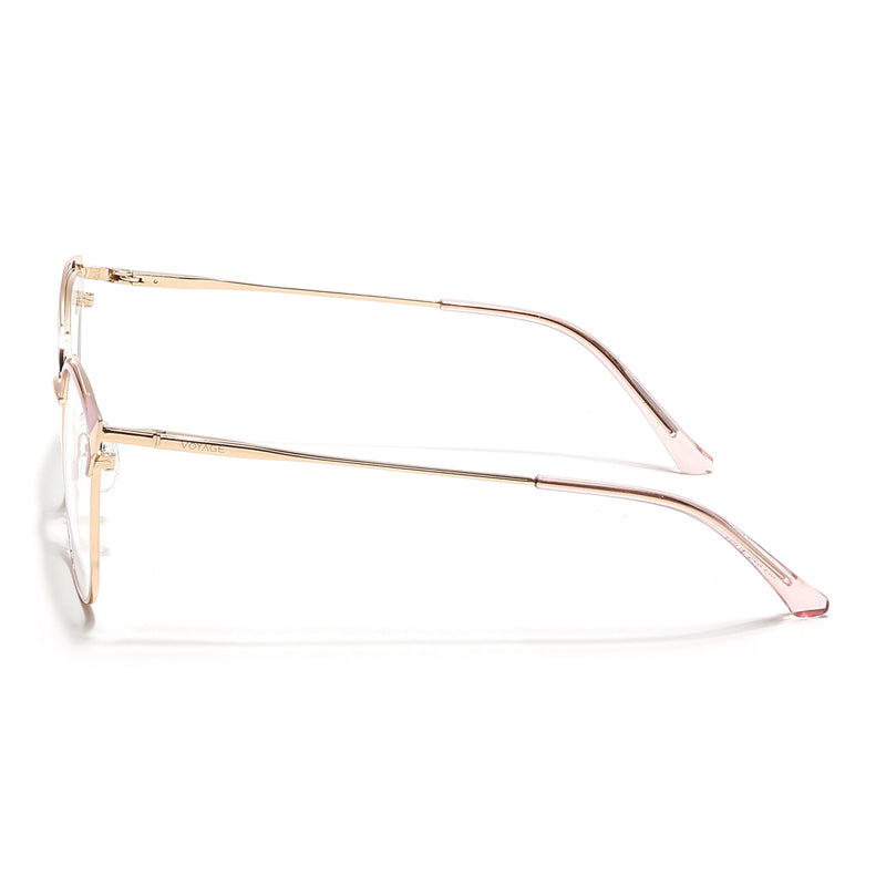 Voyage Glam Golden & Pink Cateye Eyeglasses for Women (39012MG6546-C5)