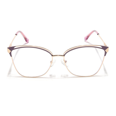 Voyage Glam Golden & Purple Cateye Eyeglasses for Women (39012MG6548-C7)