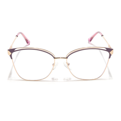 Voyage Glam Golden & Purple Cateye Eyeglasses for Women (39012MG6548-C7)