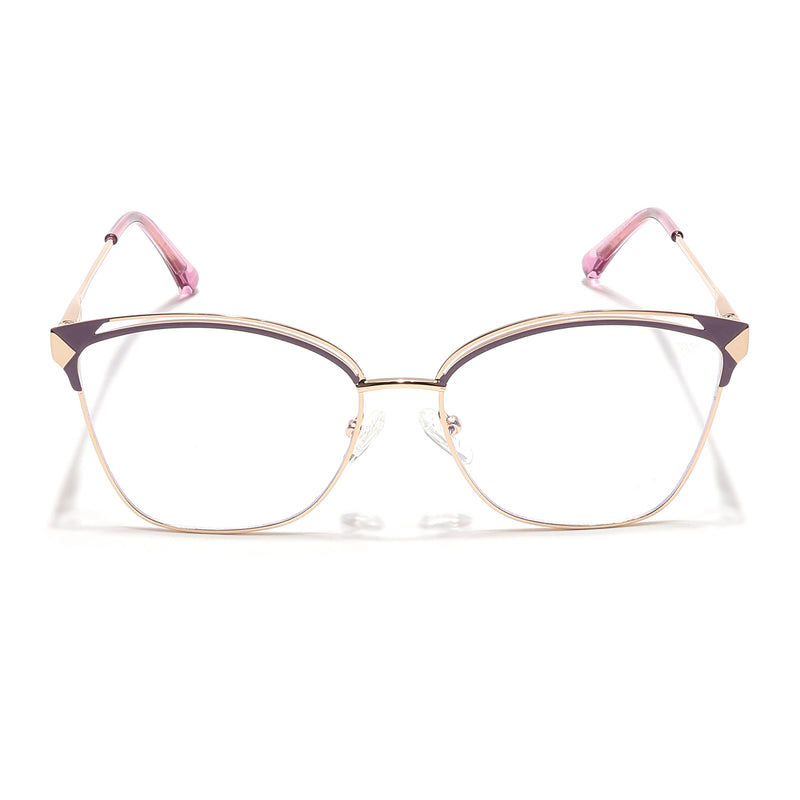 Voyage Glam Golden & Purple Cateye Eyeglasses for Women (39012MG6548-C7)