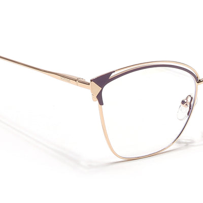 Voyage Glam Golden & Purple Cateye Eyeglasses for Women (39012MG6548-C7)