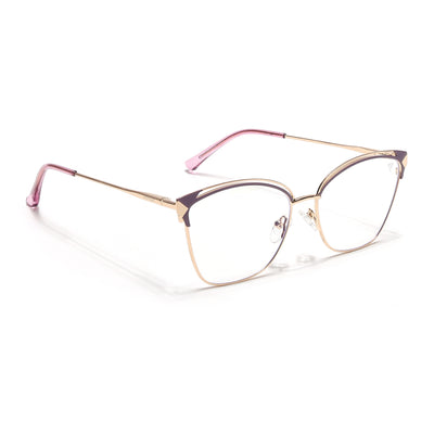 Voyage Glam Golden & Purple Cateye Eyeglasses for Women (39012MG6548-C7)